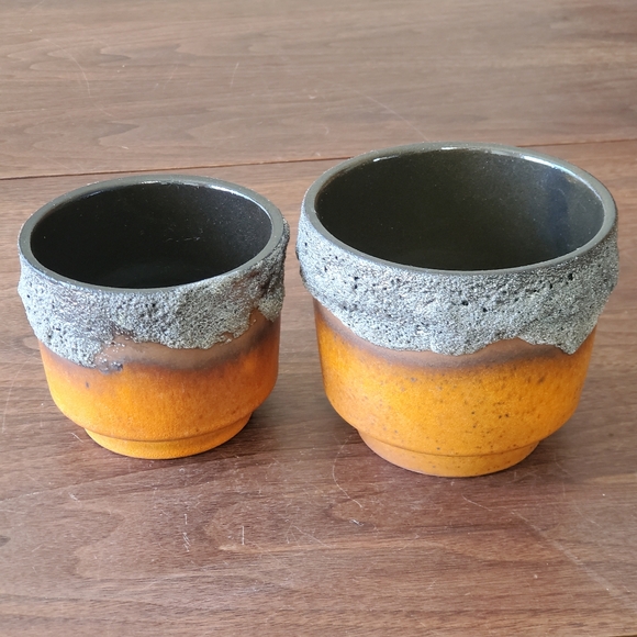 Fat Lava W German Pottery Plant Pots Vintage Mid Century & Excellent Condition - Picture 3 of 16